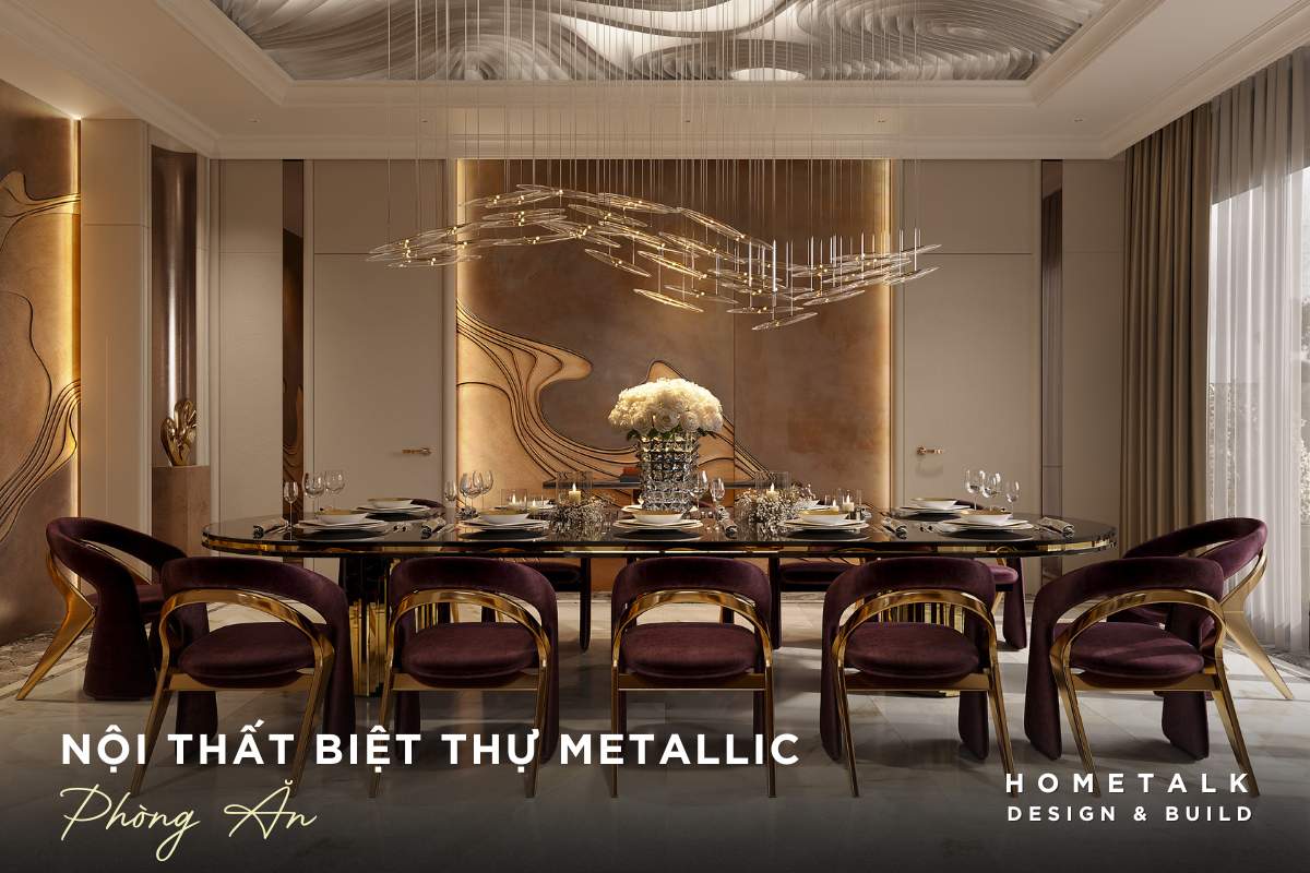 phong an duoc thiet ke ket hop cac chi tiet kim loai sang bong sang trong