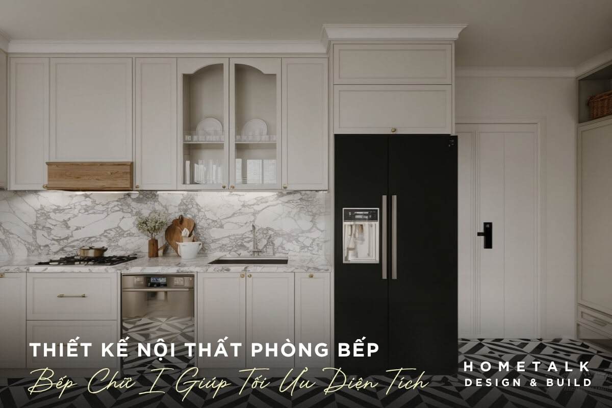Phòng bếp chữ I tối ưu giúp tiết kiệm không gian Phong bep chu I toi uu giup tiet kiem khong gian, dieu nay rat quan trong doi voi chung cu nho nhu 45m2