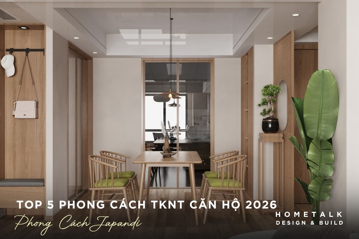 phong cach japandi chua lanh trong xu huong thiet ke noi that can ho 2026