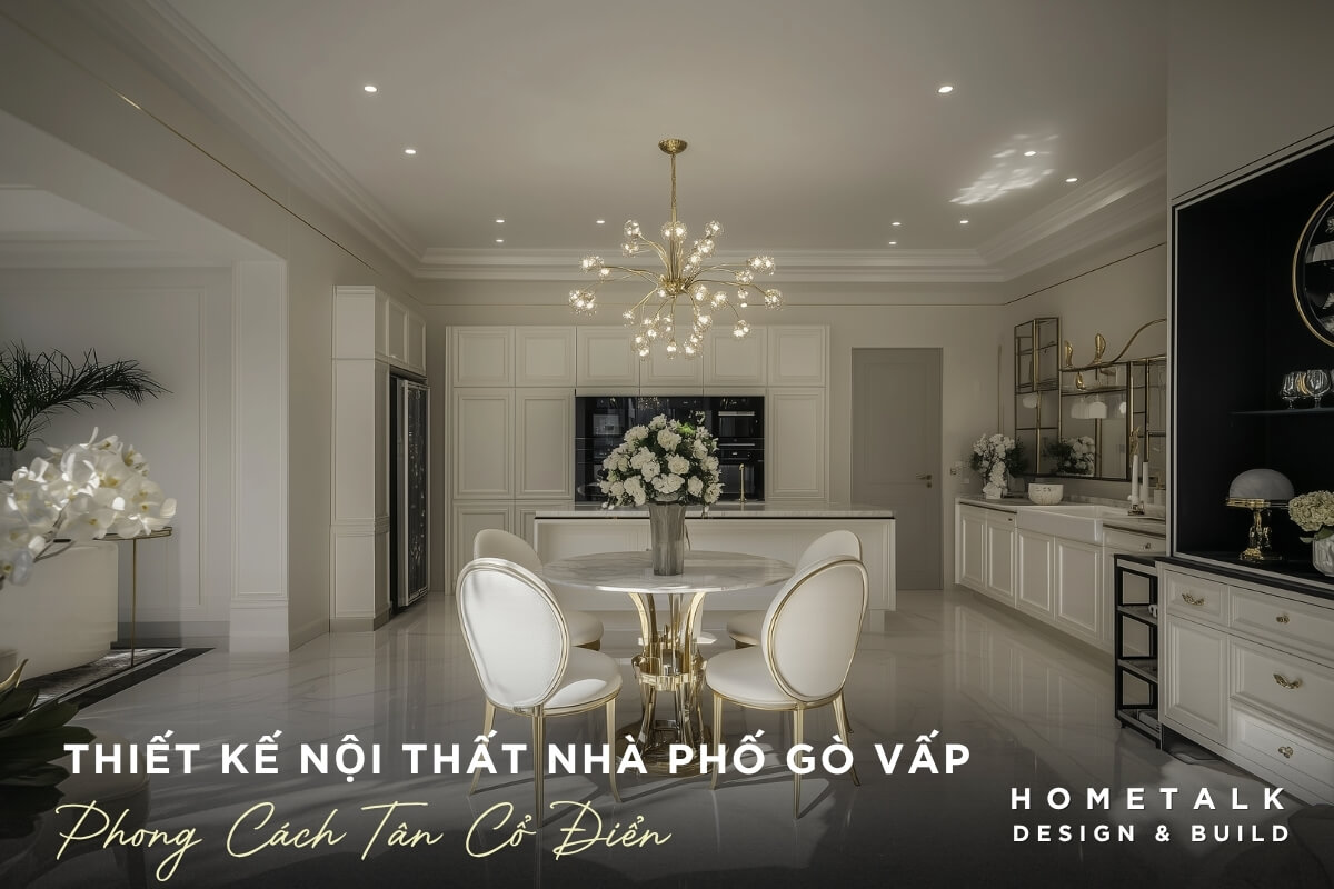 Phong cách thiết kế nội thất Tân Cổ Điển cho nhà phố thường có chi phí cao hơn hiện đại Phong cach thiet ke noi that Tan Co Dien cho nha pho thuong co chi phi cao hon hien dai