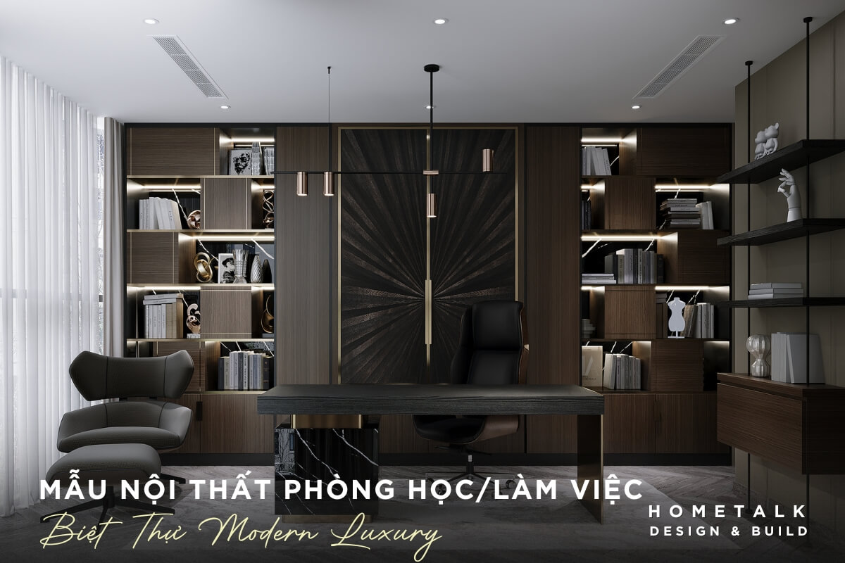 phong hoc biet thu modern luxury toat len su hien dai sang trong voi he tu ke den led tinh te chat lieu go