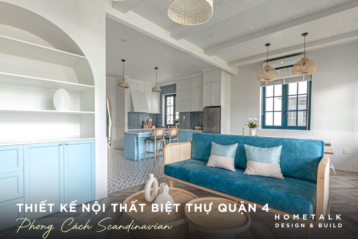 phong khach biet thu scandinavian voi tong mau trung tinh chu dao la mau kem va xanh tao cam giac am cung va gan gui diem nhan cho khong gian