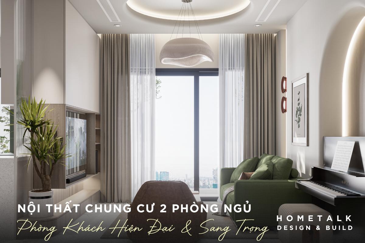 Thiết Kế Nội Thất Chung Cư Huyện Nhà Bè – Không Gian Gần Gũi Với Thiên Nhiên 11 phong khach can ho 2 phong ngu hien dai gay an tuong voi sofa xanh reu huong ra cua kinh lon ngap nang