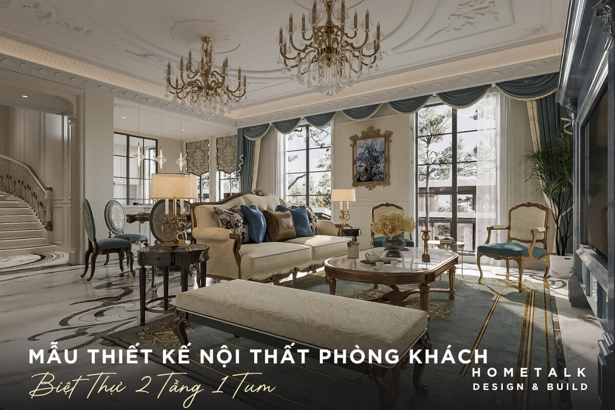 Phòng khách lộng lẫy, ấn tượng trong mẫu biệt thự 2 tầng 1 tum tại Quận 1, điểm nhấn là sofa da cổ điển, phào chỉ và họa tiết cong tinh xảo phong khach long lay an tuong trong mau biet thu 2 tang 1 tum tai quan 1 diem nhan la sofa da co dien phao chi va hoa tiet cong tinh xao