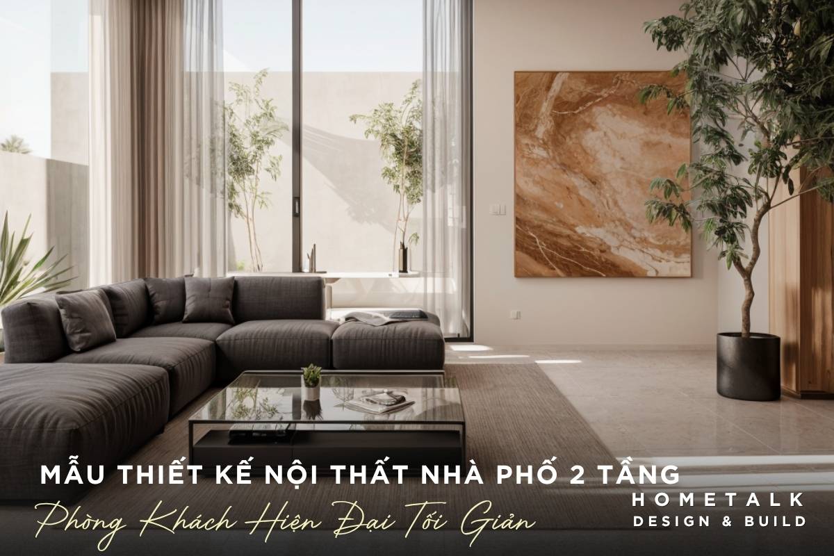 Công ty thiết kế thi công nội thất nhà phố Quận 6 TPHCM - Chuyên nghiệp, uy tín, giá tốt 46 phong khach nha pho quan 6 phong cach hien dai toi gian su dung sofa chu L tong xam