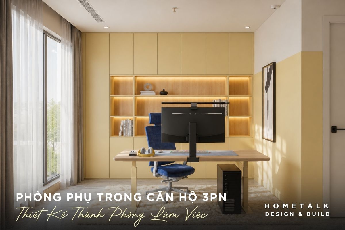 Thiết kế nội thất căn hộ 3 phòng ngủ Celesta Rise cho gia đình đông người 28 phong lam viec tai nha chi nen bo tri rieng khi gia chu can khong gian yen tinh
