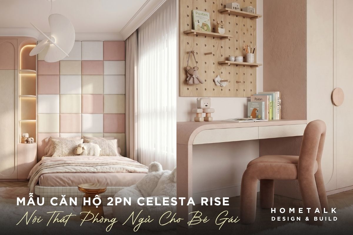 Mẫu thiết kế nội thất căn hộ Celesta Rise đẹp, gọn gàng và dễ ứng dụng 43 phong ngu be gai can ho celesta rise su dung tong hong pastel, trang tri an tuong