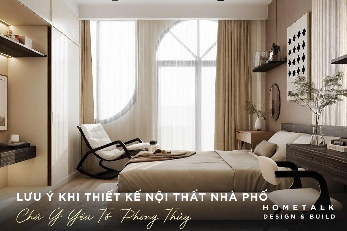 Phong ngu co tong mau be va nau go chu dao la nhung gam mau thuoc hanh Tho,mang lai cam giac am cung, thu thai va hien dai, dong thoi tang cuong yeu to Tho cho gia chu