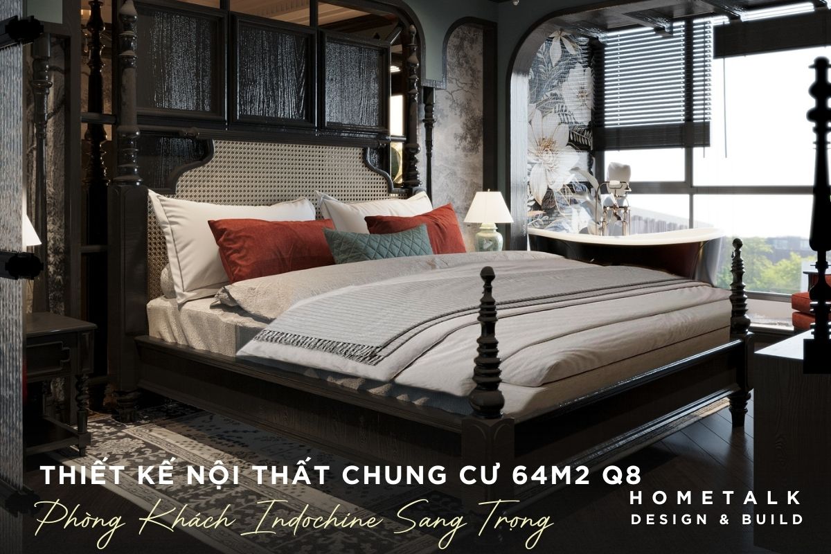 Phòng ngủ Indochine đậm nét truyền thống tận dụng ánh sáng tự nhiên cho căn hộ 64m2 tại quận 8 phong ngu indochine dam net truyen thong tan dung anh sang tu nhien cho can ho 64m2 tai quan 8