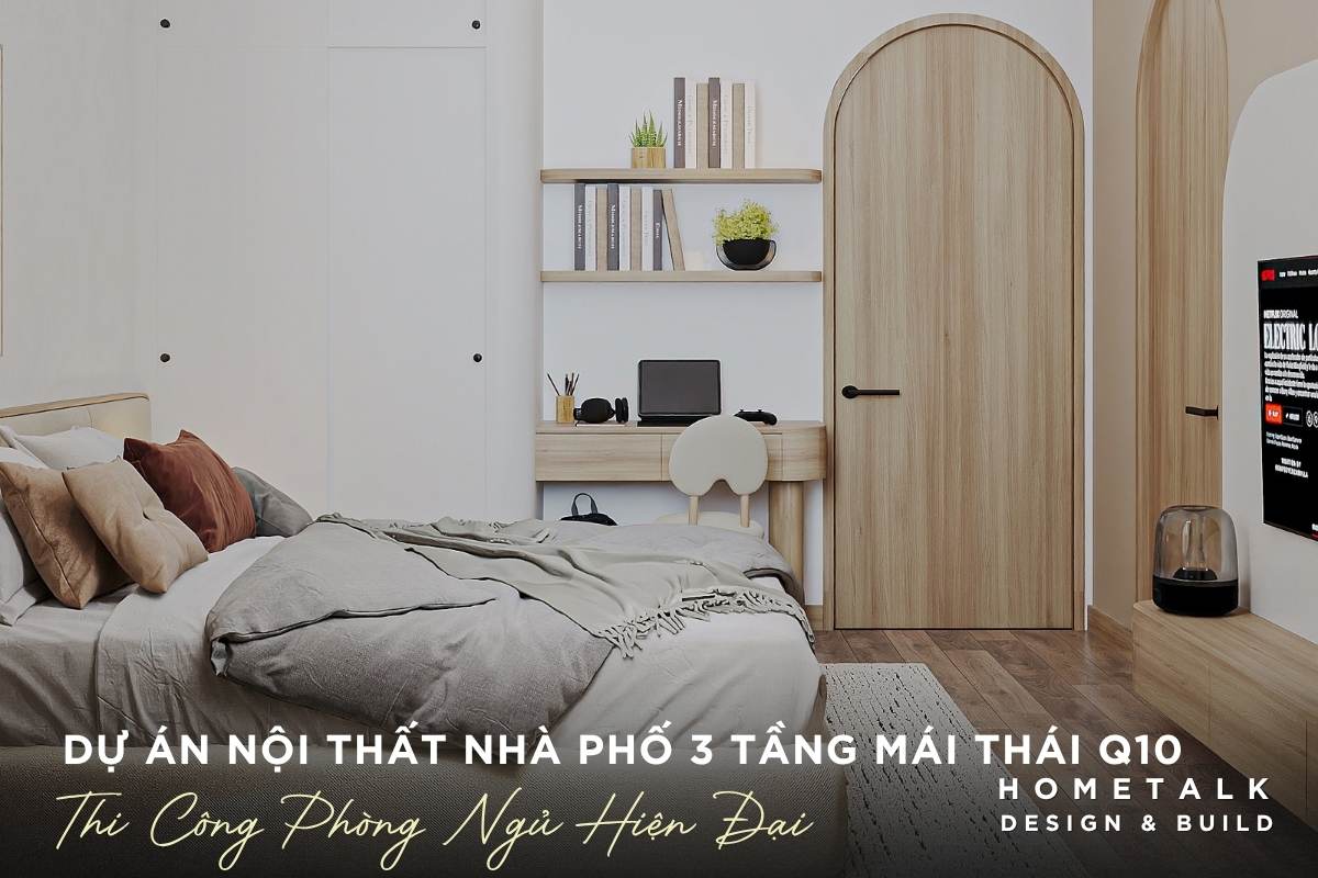 phong ngu master am cung duoc hoan thien voi thiet ke toi gian noi that go moc mac