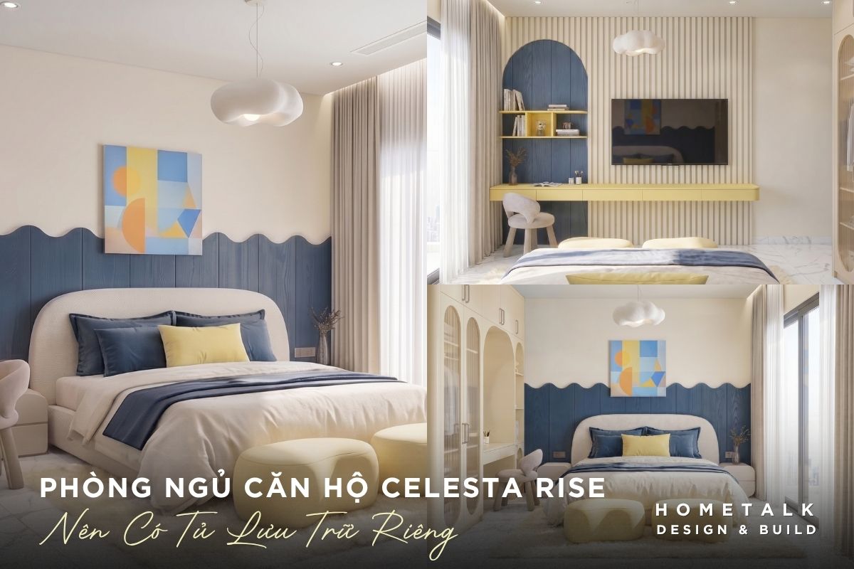 Thiết kế nội thất căn hộ 3 phòng ngủ Celesta Rise cho gia đình đông người 25 phong ngu master can ho 3pn celesta rise nen co tu luu tru rieng