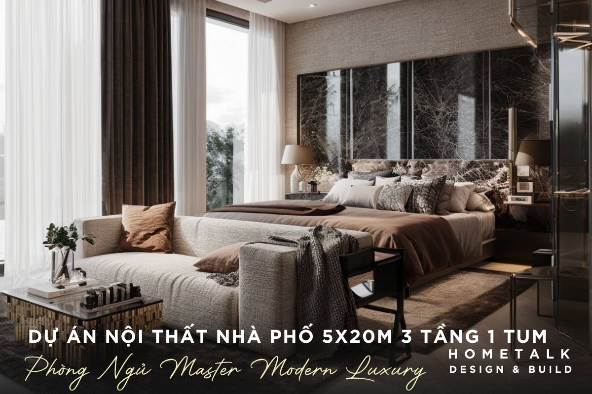phong ngu master nha pho co ban cong duoc thi cong hoan chinh voi dau giuong op da van