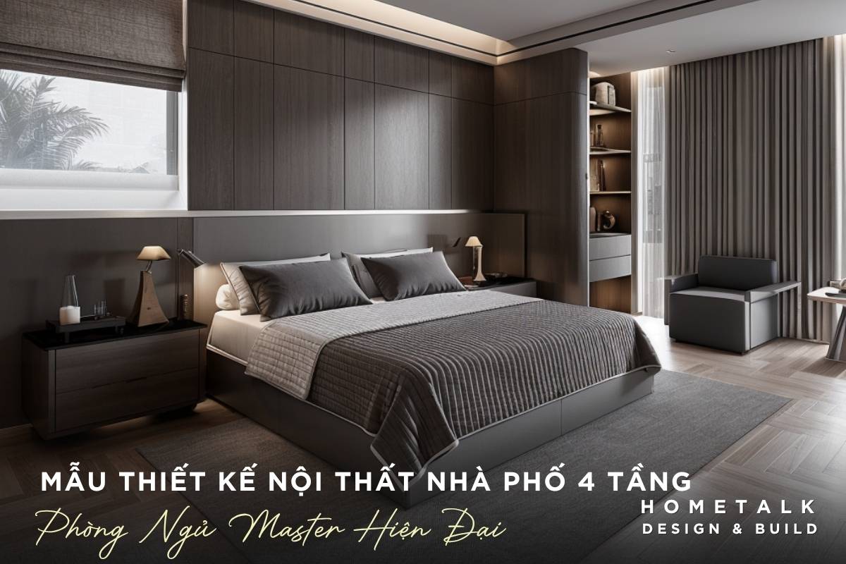 Công ty thiết kế thi công nội thất nhà phố Quận 6 TPHCM - Chuyên nghiệp, uy tín, giá tốt 45 phong ngu master nha pho hien dai quan 6 co ghe ngoi doc sach huong den su thu gian