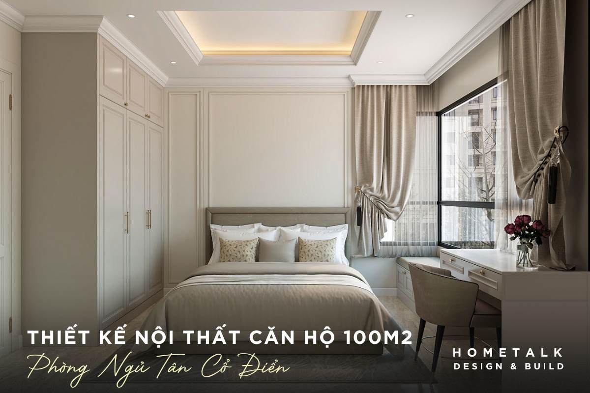 Phòng ngủ master Tân cổ điển sang trọng có giường ngủ bọc nệm cao cấp và khu vực đọc sách riêng phong ngu master tan co dien sang trong co giuong ngu boc nem cao cap va khu vuc doc sach rieng