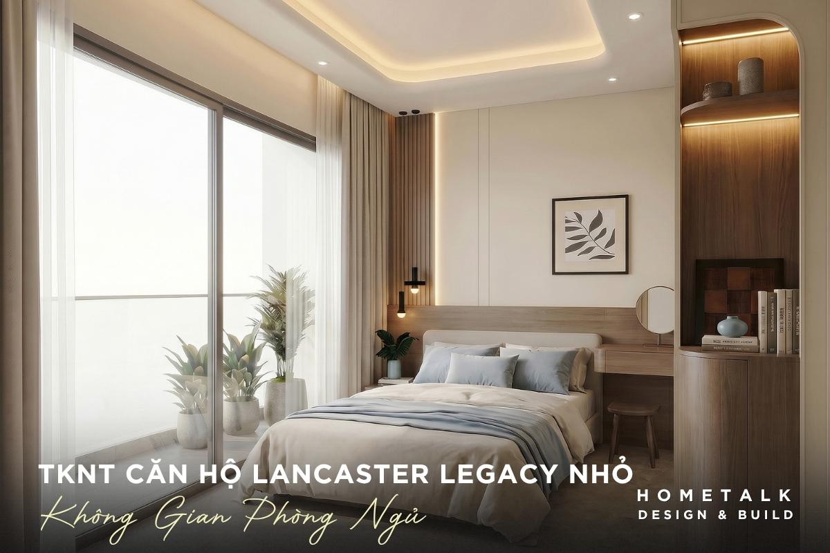 9+ mẫu thiết kế nội thất căn hộ Lancaster Legacy theo loại căn 44 phong ngu master voi giuong co ty le vua phai, tich hop them ban trang diem