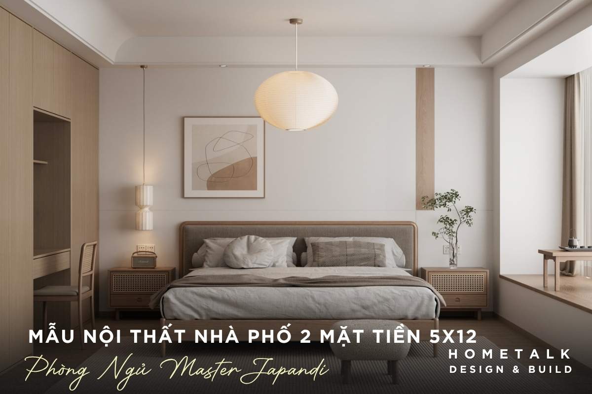 Công ty thiết kế thi công nội thất nhà phố quận 5 TPHCM chuyên nghiệp và uy tín 55 phong ngu nha pho japandi quan 5 voi thiet ke giuong thap ket hop khu vuc thuong tra