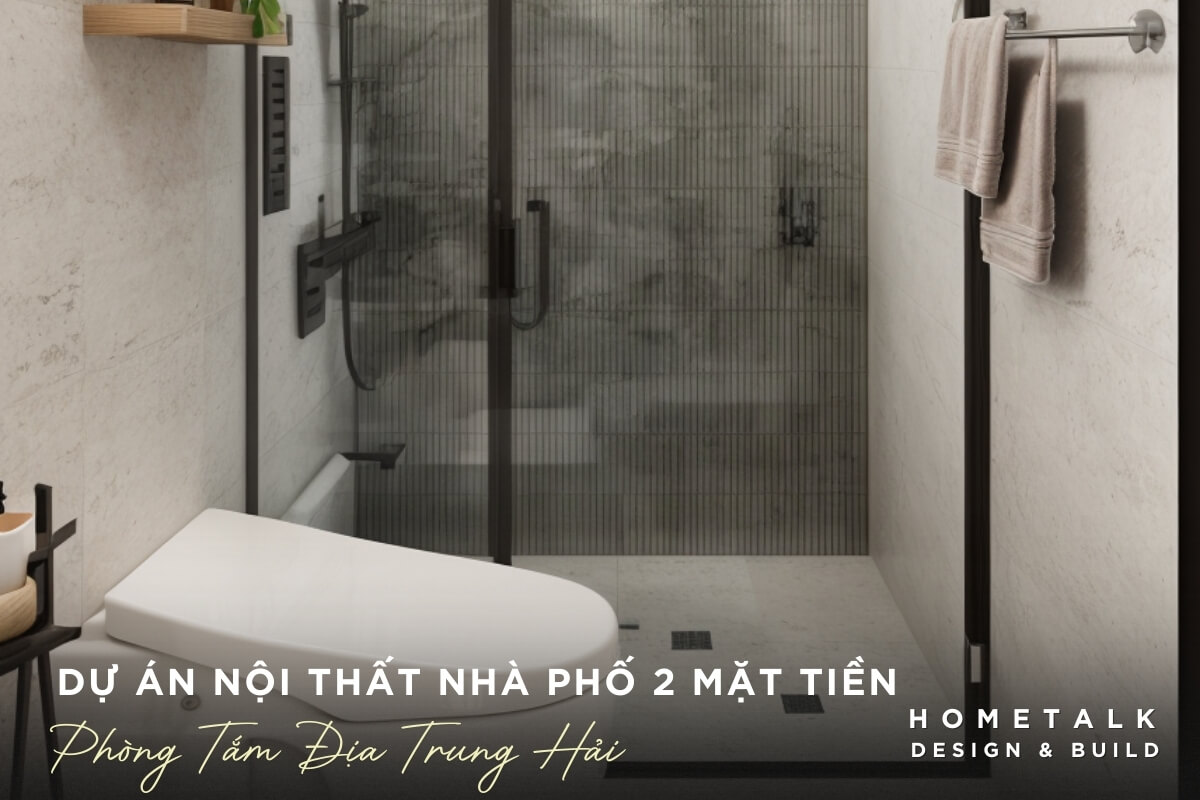 Phong tam co tong mau trang va xam chu dao, voi cac chi tiet trang tri bang da va kinh, tao cam giac sach se, tinh te va hien dai