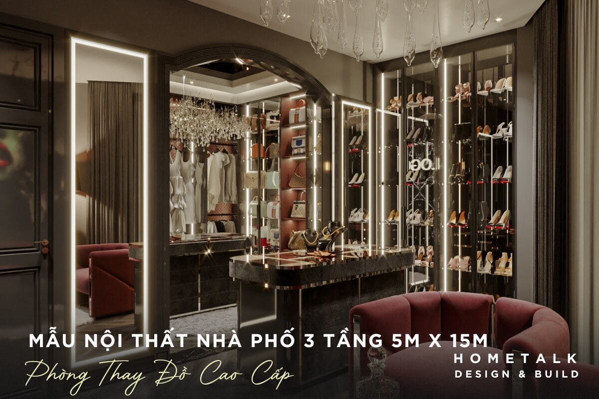 Phòng thay đồ cao cấp với thiết kế tủ âm tường hiện đại cho nhà phố 5x15m tại quận 5 phong thay do cao cap voi thiet ke tu am tuong hien dai cho nha pho 5x15m tai quan 5