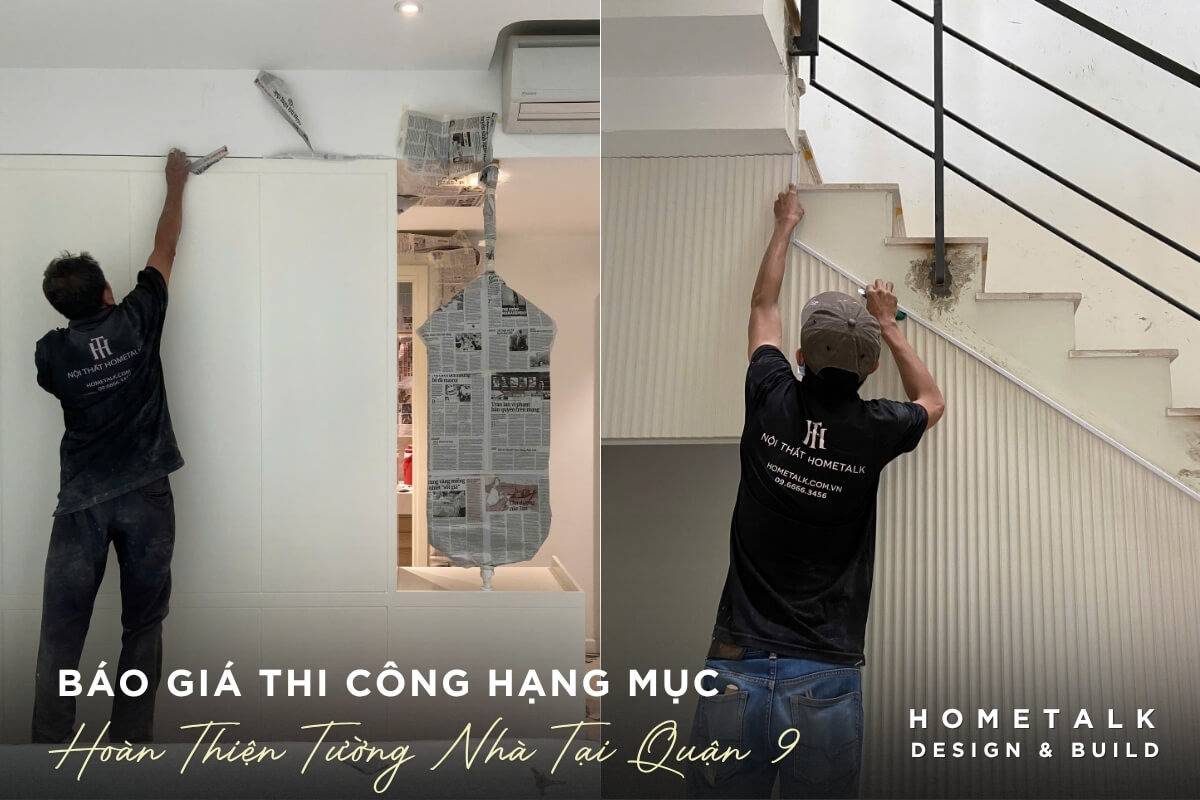 Qua trinh hoan thanh thi cong tuong cho ngoi nha pho