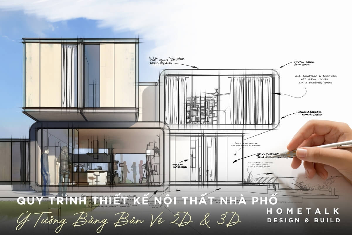 Qua trinh thiet ke noi that 2D va 3D truc quan giup khach hang hinh dung duoc khong gian song