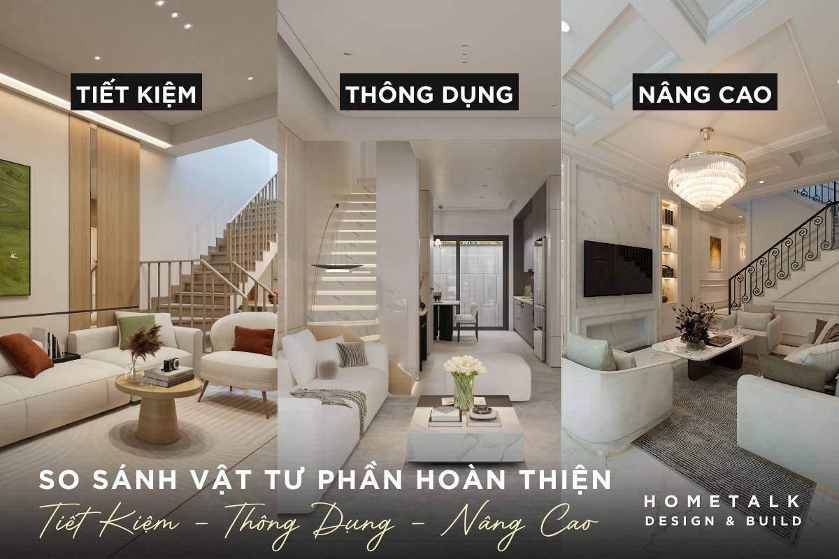 so sanh vat tu hoan thien va nhan cong theo 3 goi xay dung