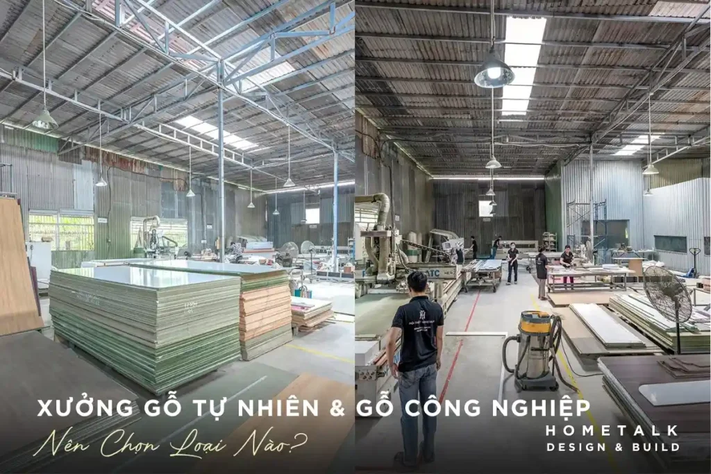 So sánh xưởng gỗ tự nhiên và công nghiệp