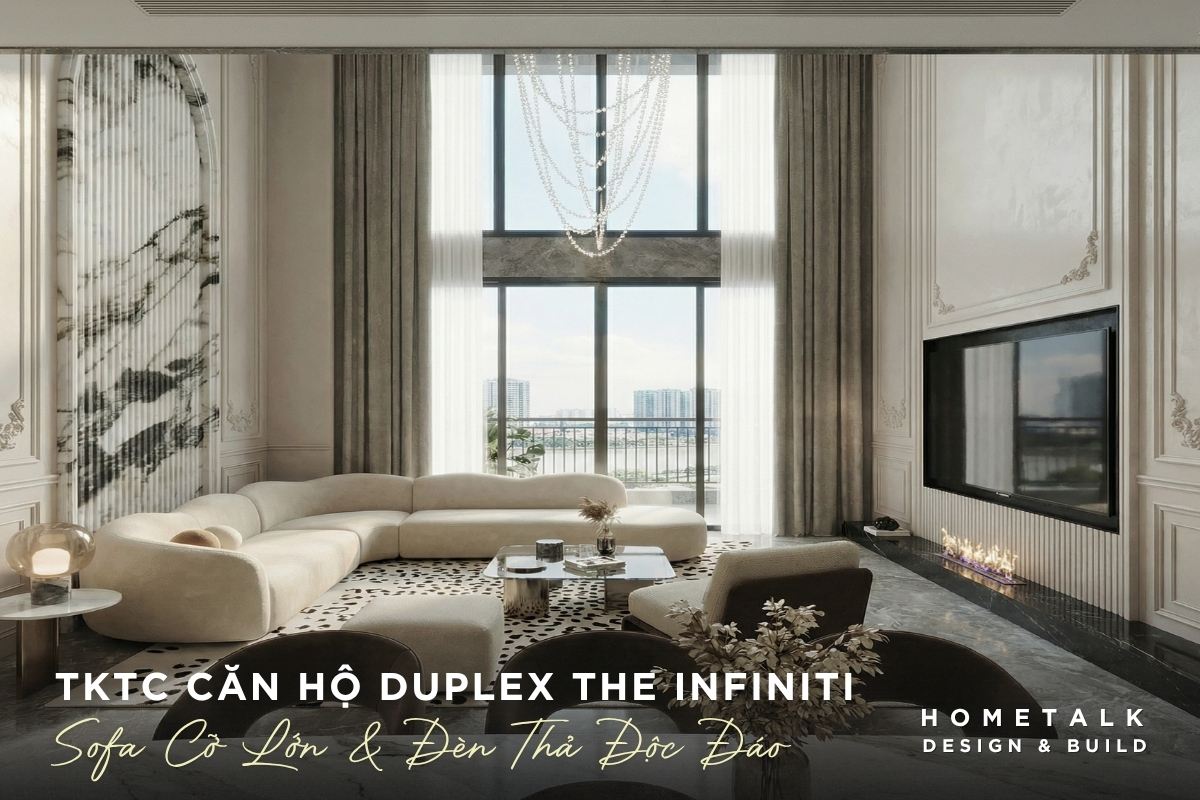 Sofa cỡ lớn và đèn thả tạo điểm nhấn riêng biệt cho phòng khách căn hộ thông tầng sofa co lon va den tha tao diem nhan rieng biet cho phong khach can ho thong tang