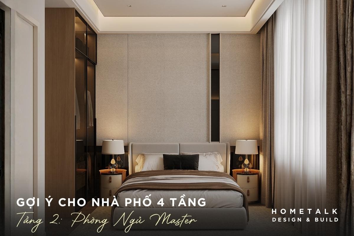 Mẫu nhà phố 4 tầng xu hướng hiện đại, không gian thoáng đãng và tiện nghi 30 su dung san go de tao cam giac am chan khi di chuyen trong phong ngu o tang 2