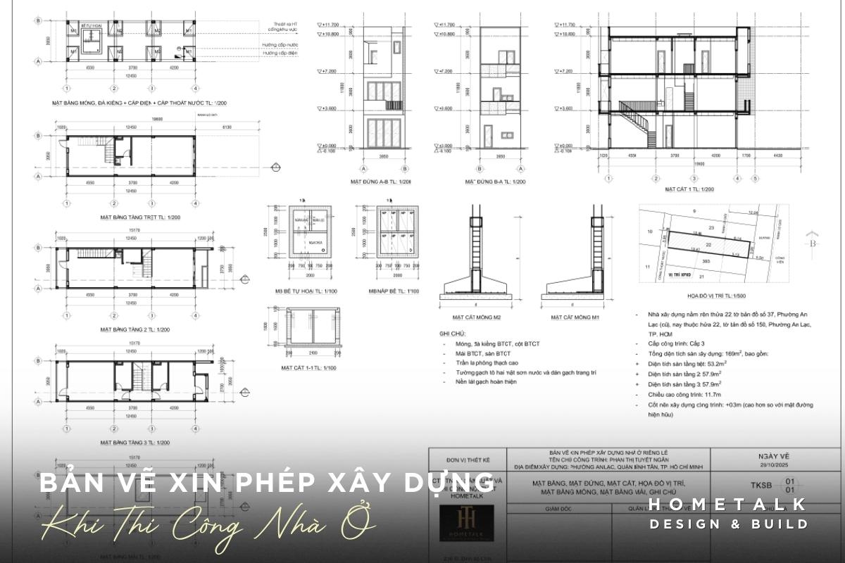 thanh phan ho so bao gom ban ve xin phep xay dung khi thi cong nha o