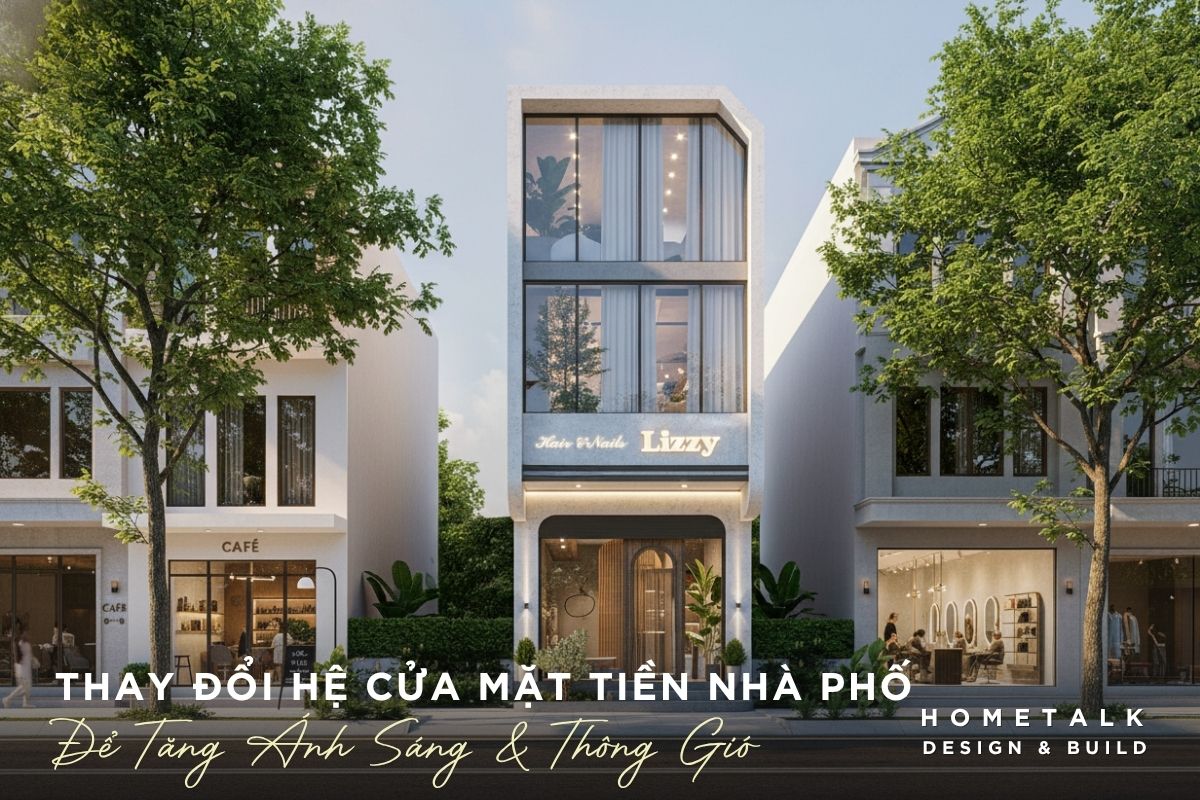 Thay đổi hệ cửa ở mặt tiền nhà phố để tăng ánh sáng và lưu thông không khí thay doi he cua o mat tien nha pho de tang anh sang va luu thong khong khi