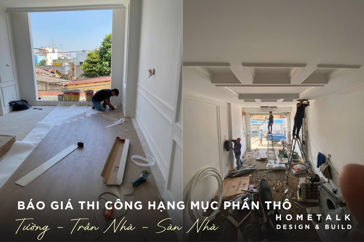 Thi cong cac muc tuong tran san trong trong giai doan hoan thien phan tho tai nha pho Binh Tan