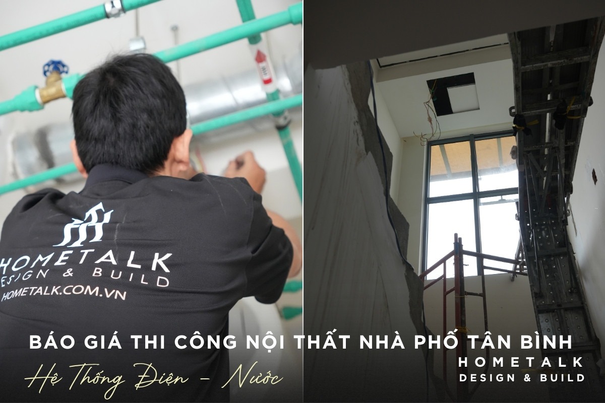 Thi cong he thong dien nuoc cua nha pho Tan Binh