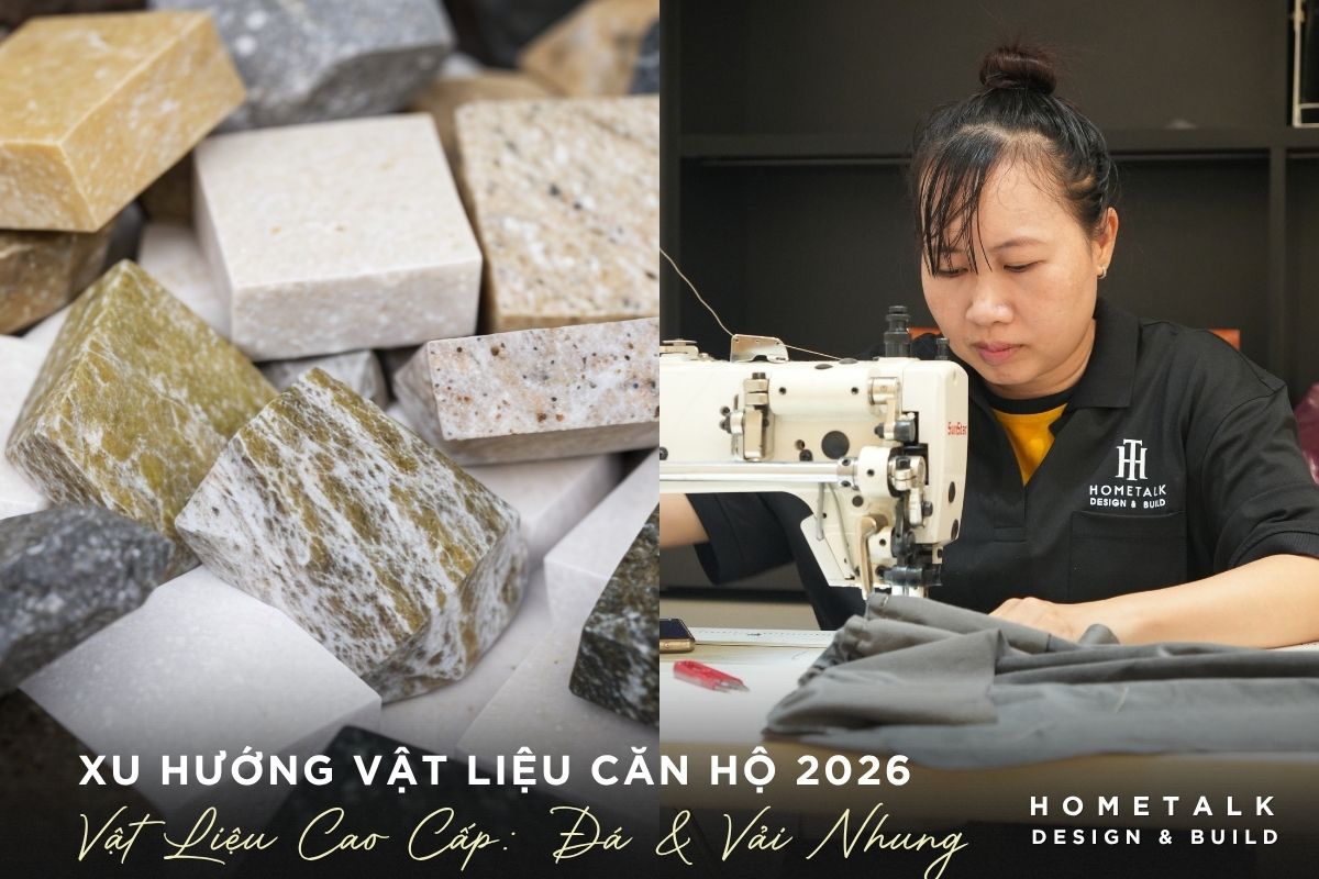 thi cong noi that can ho cao cap voi da vicostone va vai nhung microfiber