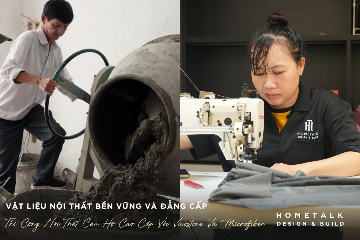 thi cong noi that can ho cao cap voi da vicostone va vai nhung microfiber  