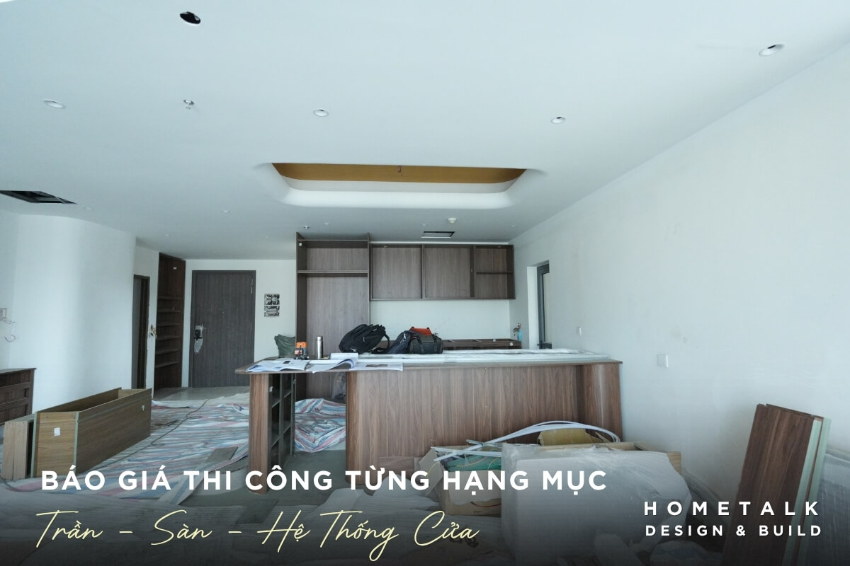 Thi cong noi that cong trinh nha pho Cu Chi dang hoan thien cac hang muc tran, san va he thong cua