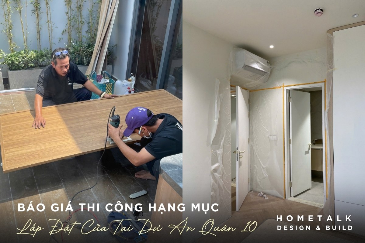 Xuong tien hanh thi cong noi that nha pho Quan 10 cua chinh, cua so, cua phong go cong nghiep