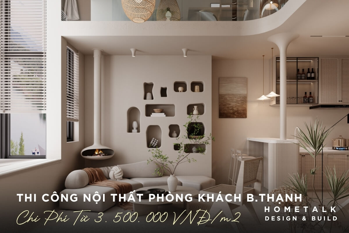 thi cong noi that phong khach nha pho binh thanh nen uu tien tran giat cap, he den trang tri