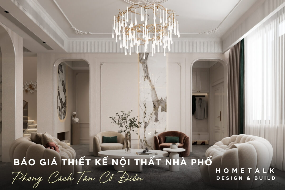 Thi cong noi that phong khach Tan co dien nha pho quan 11 dac trung trang tri bang cac vien phao chi