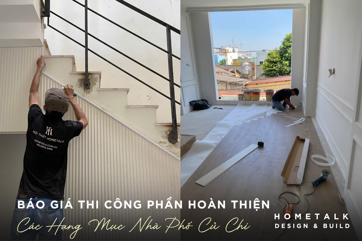 Thi cong phan hoan thien cac hang muc nha pho Cu Chi nhu cau thang va san go