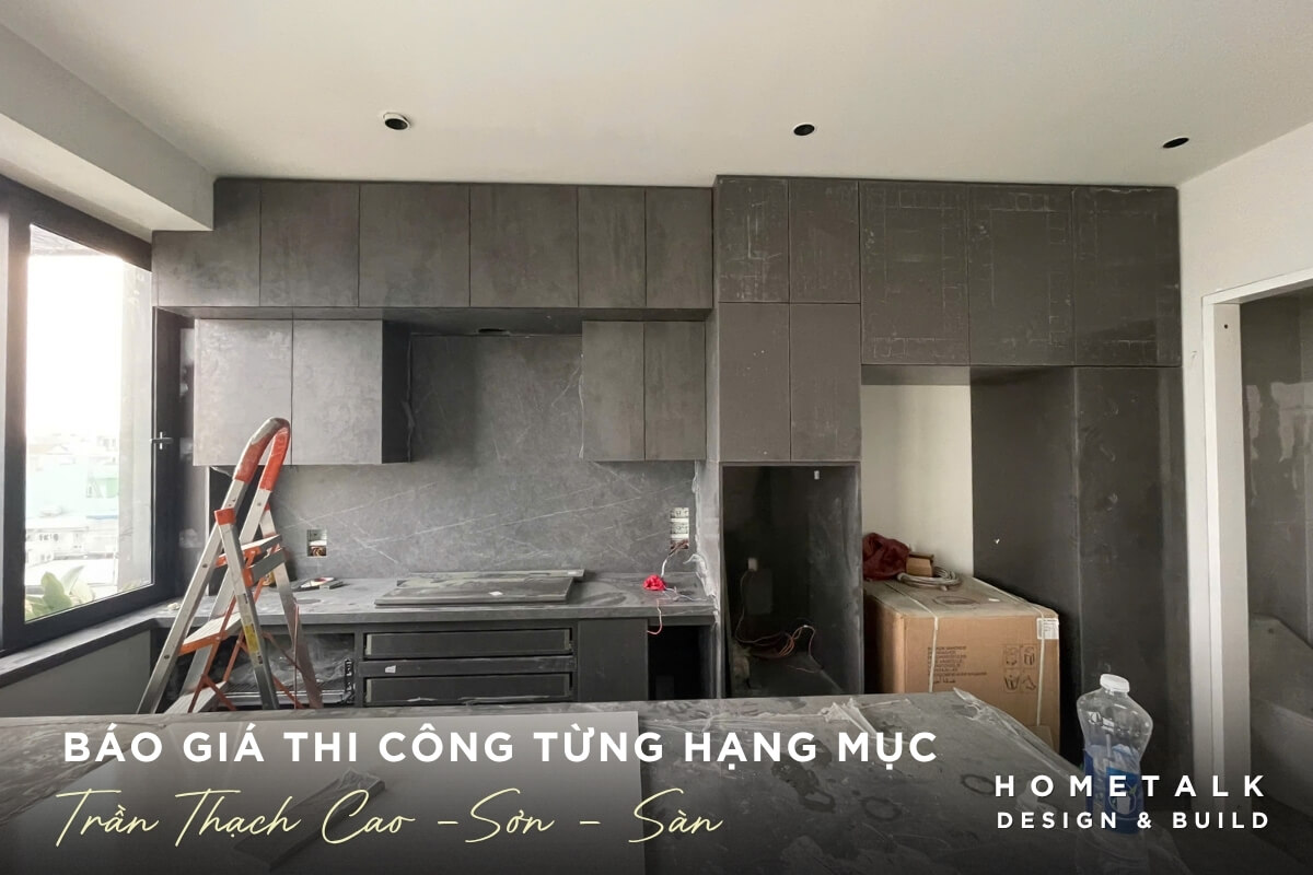 thi cong tung hang muc tran thach cao son va san cho nha pho phu nhuan trong giai doan hoan thien noi that