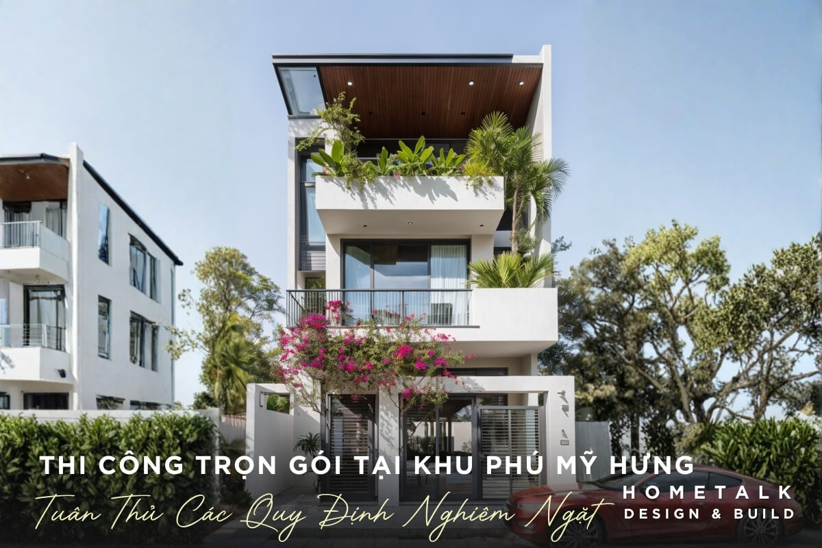 mau nha pho hien dai duoc thi cong tron goi tai khu phu my hung, quan 7 voi yeu cau tuan thu quy dinh nghiem ngat