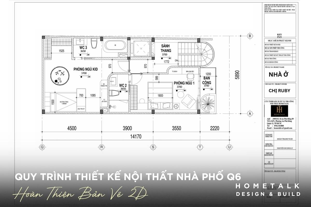 Công ty thiết kế thi công nội thất nhà phố Quận 6 TPHCM - Chuyên nghiệp, uy tín, giá tốt 34 thiet ke ban ve 2d mat bang bo tri noi that nha pho hien dai gom phong ngu master wc