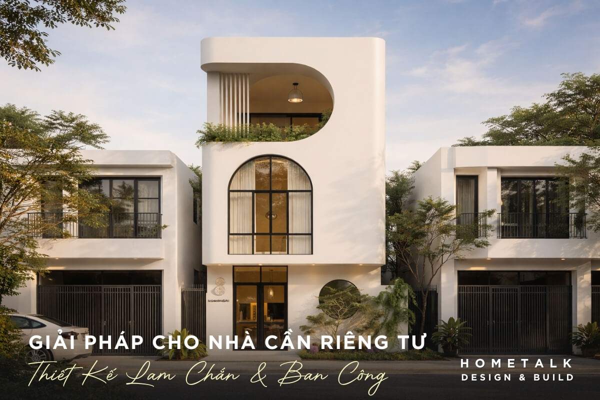 Mẫu nhà phố hẻm nhỏ 6 thiet ke co lam chan va ban cong de han che tam nhin truc tiep vao nha