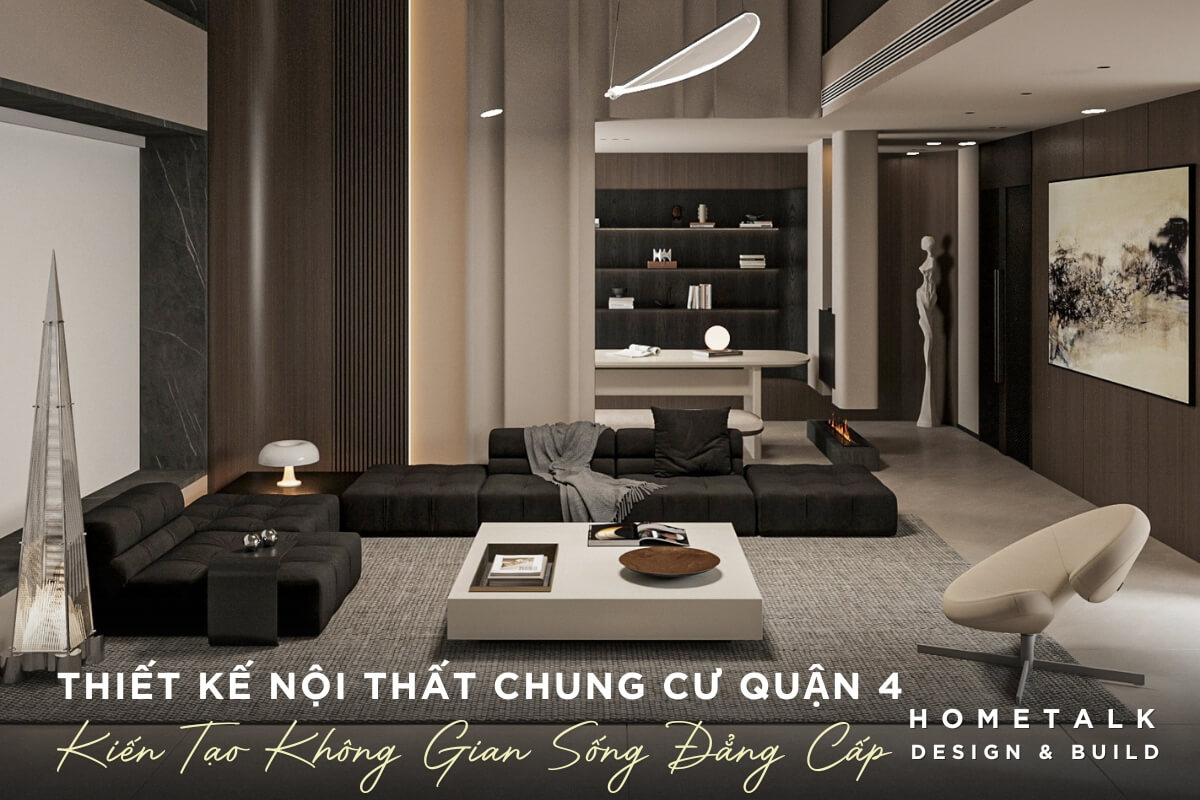 thiet ke mau thiet ke phong khach hien dai voi sofa den tuong op tong mau nau go toi den va be trung tinh va den led trang tri tao khong gian song dang cap