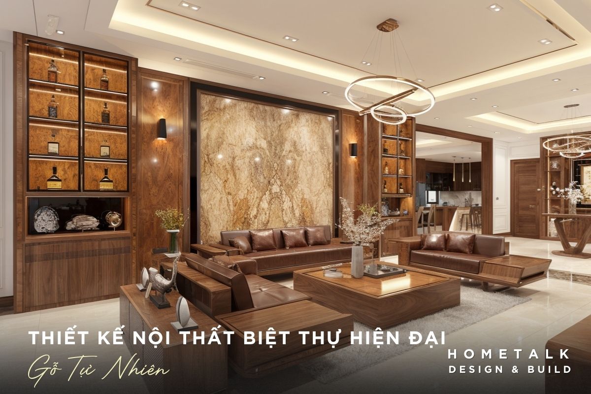 thiet ke noi that biet thu hien dai go tu nhien tram am sang trong va dang cap