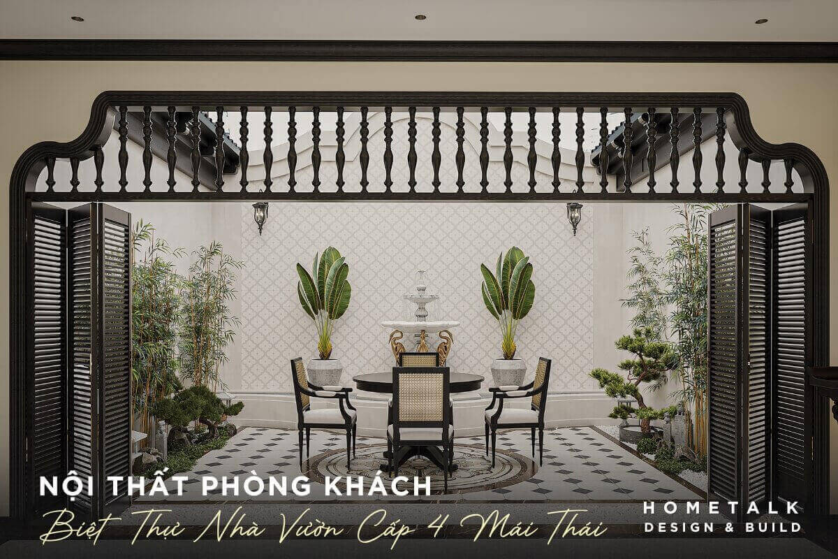 thiet ke noi that biet thu nha vuon cu chi voi phong khach mo ket noi voi san vuon gan gui thien nhien