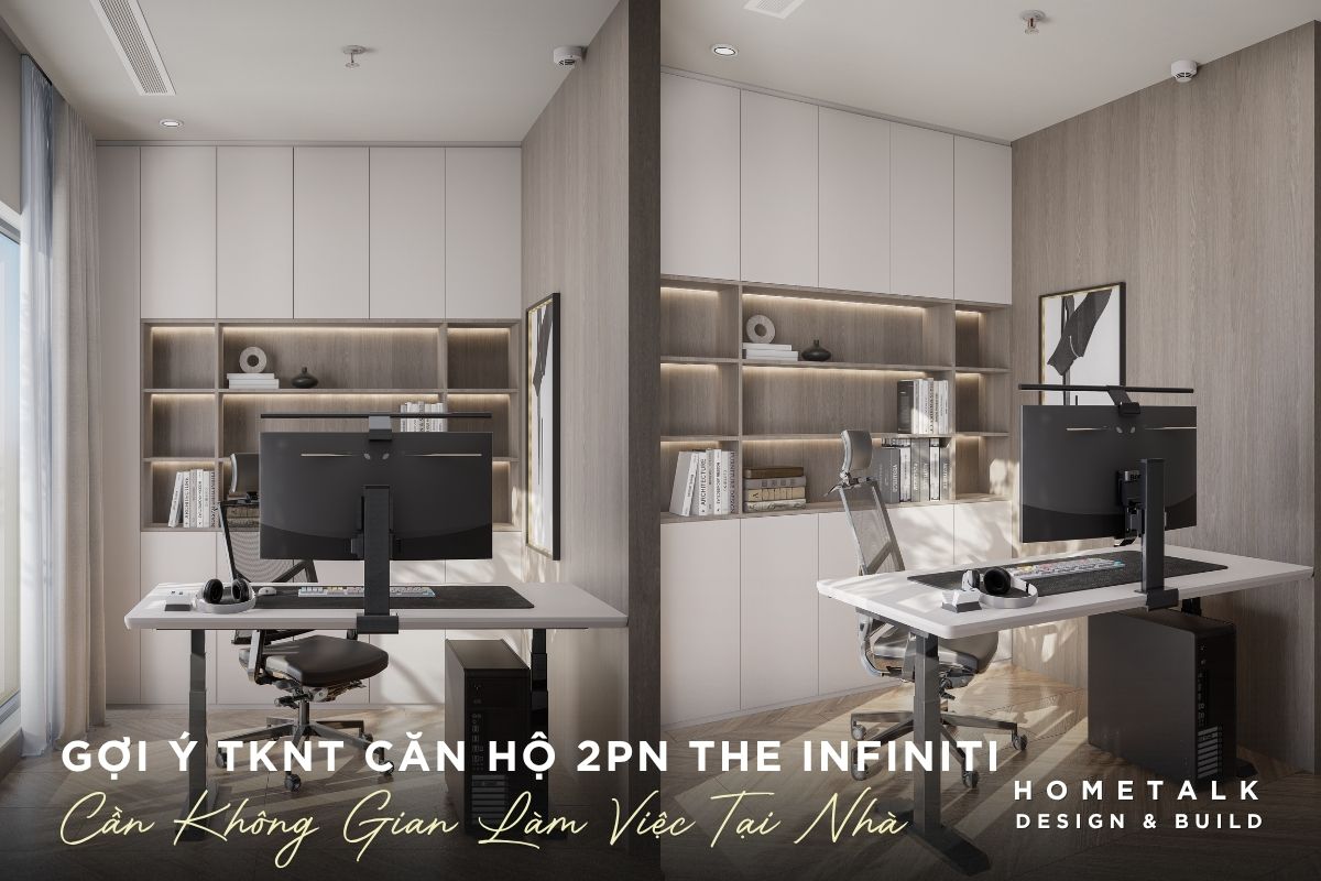 thiet ke noi that can ho the infiniti 2 phong ngu co khong gian lam viec tai nha rong rai, tien nghi