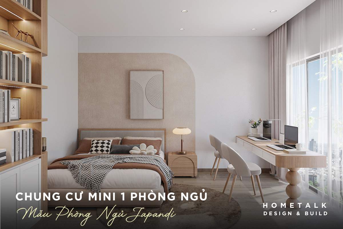 thiet ke noi that chung cu 1 phong ngu quan 5 voi phong ngu japandi mang den ve dep toi gian va nhe nhang