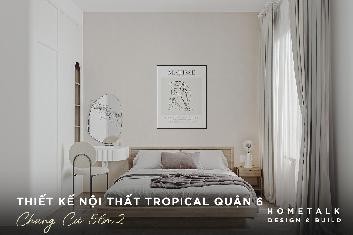 thiet ke noi that chung cu 56m2 quan 6 voi giuong ngu em ai tao cam giac thoai mai cho khong gian nghi ngoi