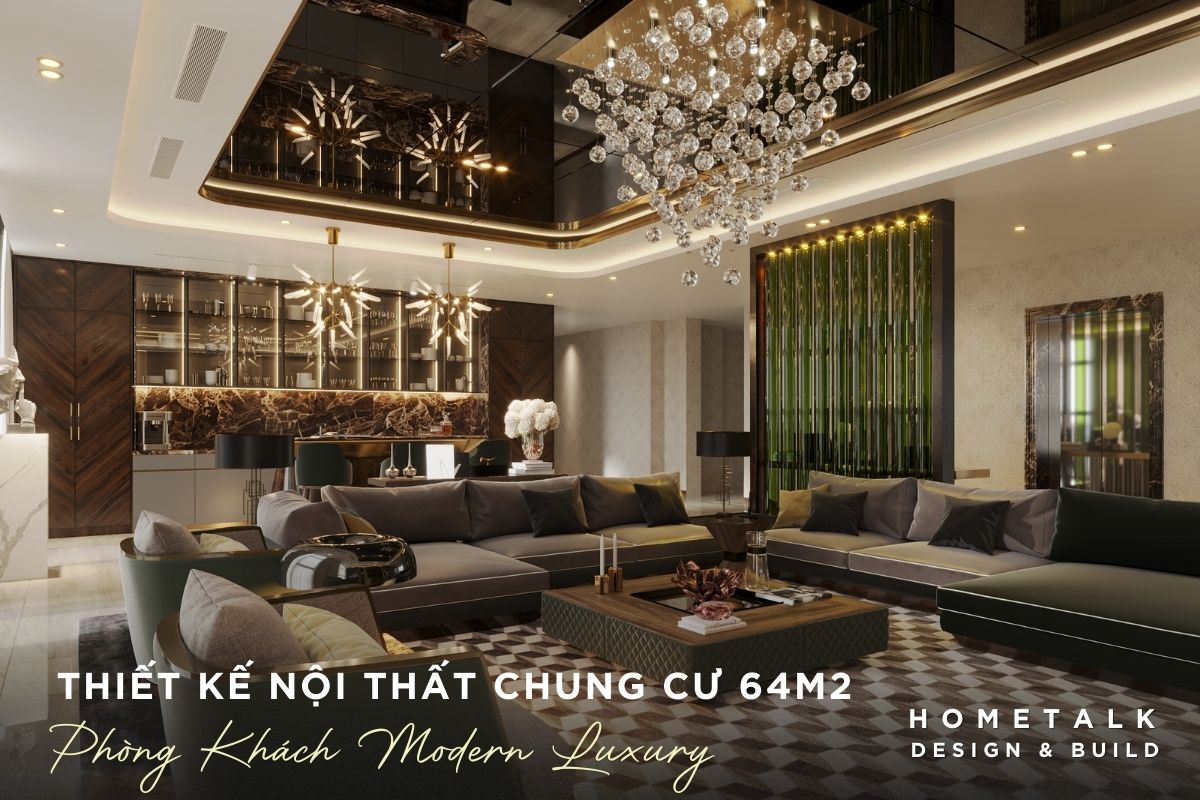 thiet ke noi that chung cu 64m2 quan 6 modern luxury voi bo sofa co lon xa hoa tao diem nhan